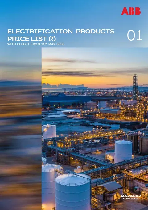 Cover of the ABB electrification products price list, 11 May 2026 edition