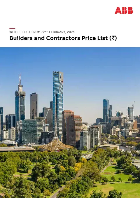 Cover of the ABB electrification builders & contractors price list, 2024 edition