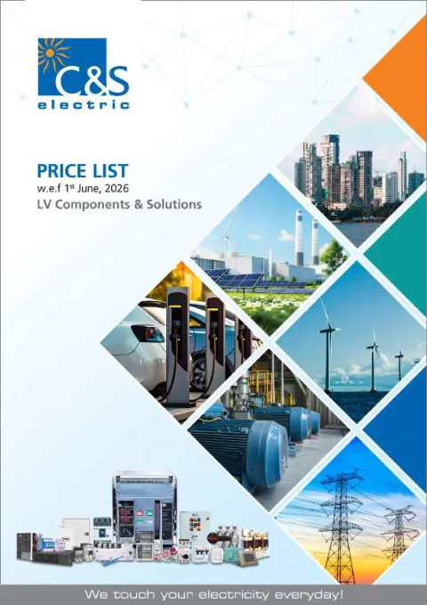 Cover of the C&S Electric LV components & solutions price list, 1 June 2026 edition