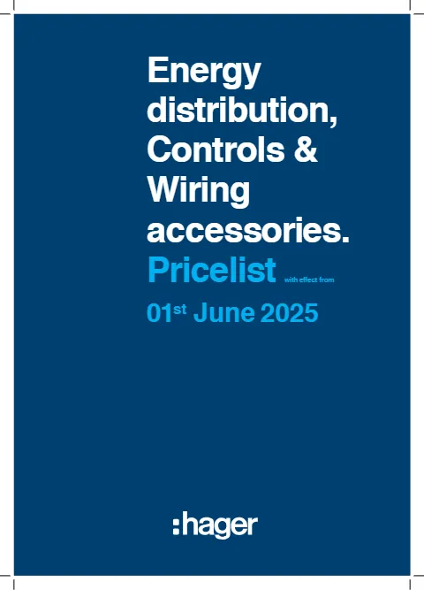 Cover of the Hager price list, 1 June 2025 edition