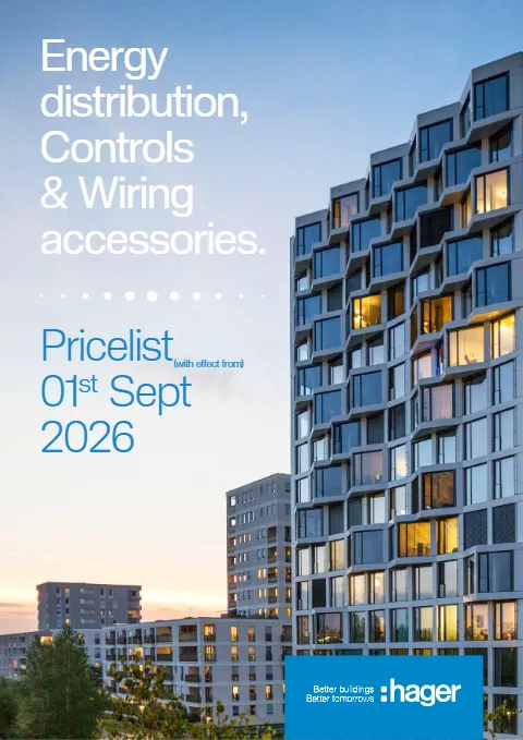 Cover of the Hager price list, 1 September 2026 edition