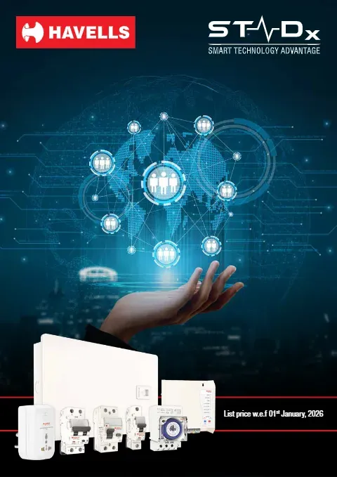 Cover of the Havells STADx price list, 1 January 2026 edition
