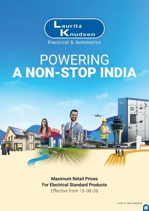 Cover of the Lauritz Knudsen ESP price list, 15 August 2026 edition