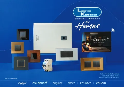 Cover of the Lauritz Knudsen retail products price list, 15 August 2026 edition