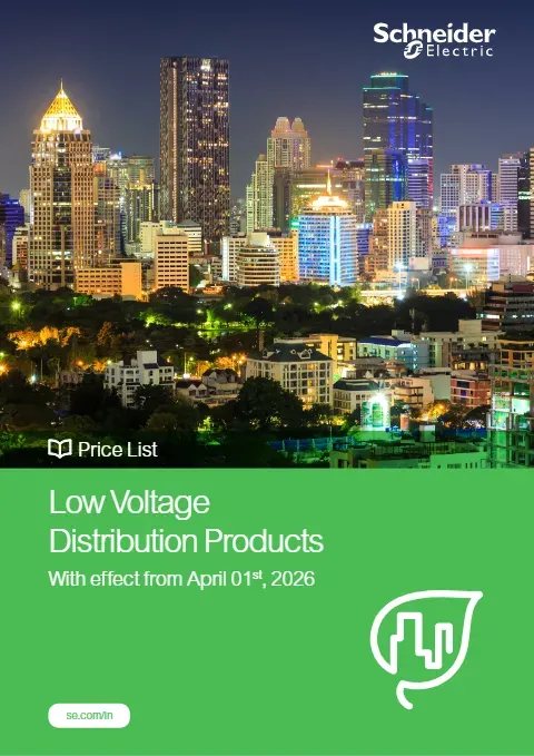 Cover of the Schneider Electric LV distribution price list, 1 April 2026 edition