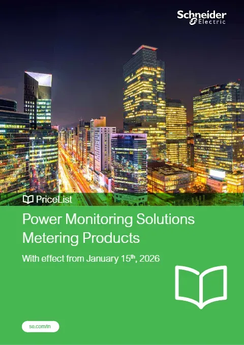 Cover of the Schneider Electric PMS metering products price list, 15 January 2026 edition